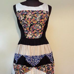 Prairie Patchwork fitted Dress Leifnotes Anthropologie Size 4 Cotton